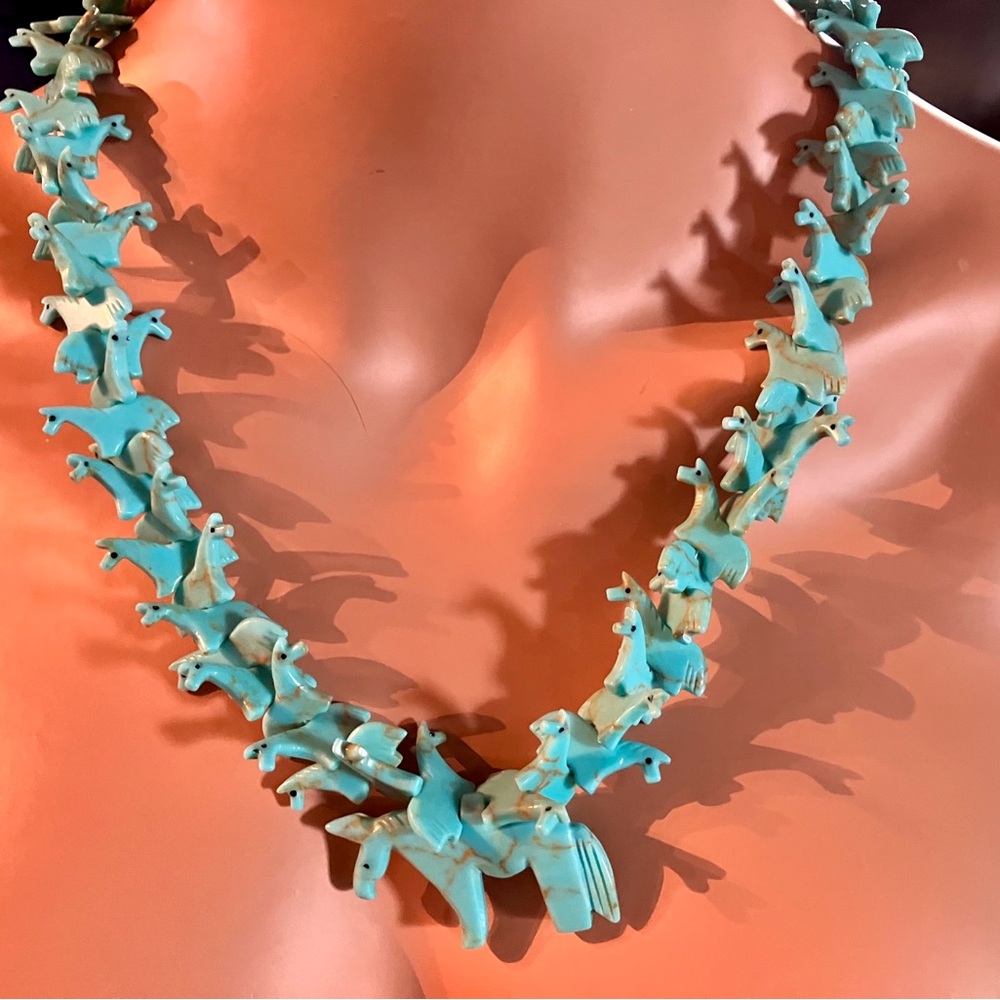 Turquoise Horse Fetish Necklace